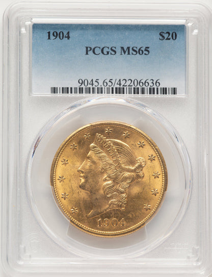 1904 $20 Liberty Liberty Double Eagle PCGS MS65