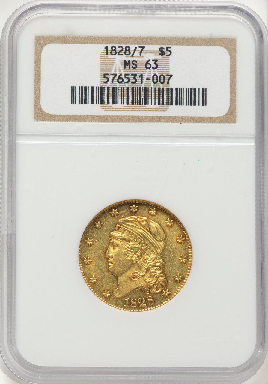 1828/7 $5 Early Half Eagle NGC MS63
