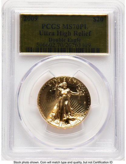 2009 G$20 Ultra High Relief PL Gold Foil PCGS MS70