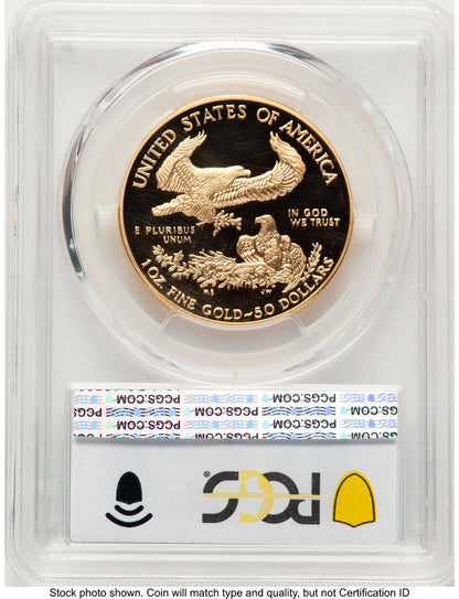1998-W Proof Gold Eagle 1 oz Blue Gradient PCGS PR70