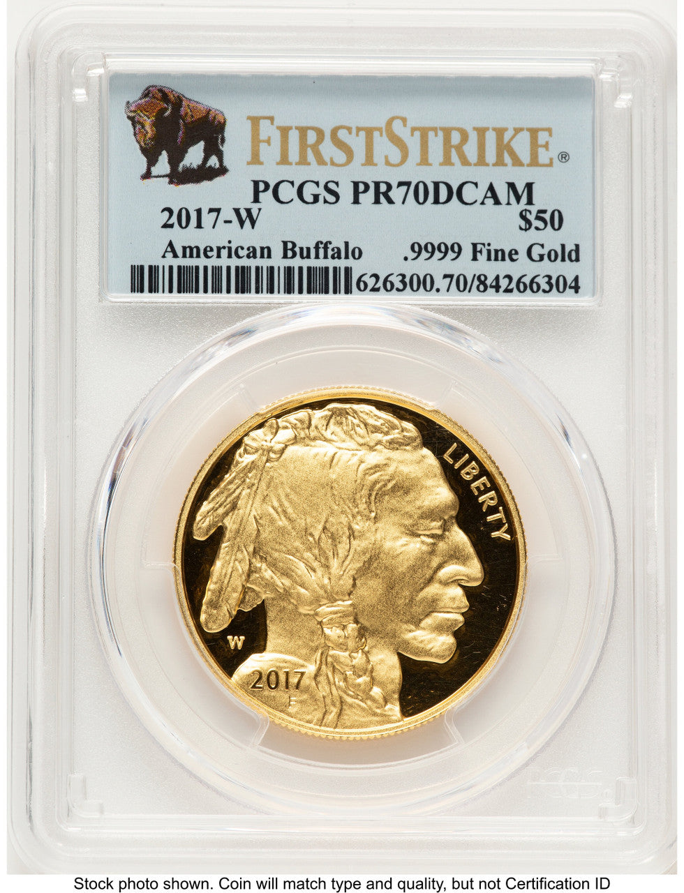 2017-W Proof Gold Buffalo 1 oz FS Bison Label PCGS PR70