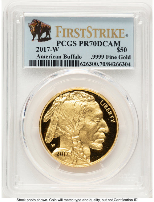 2017-W Proof Gold Buffalo 1 oz FS Bison Label PCGS PR70