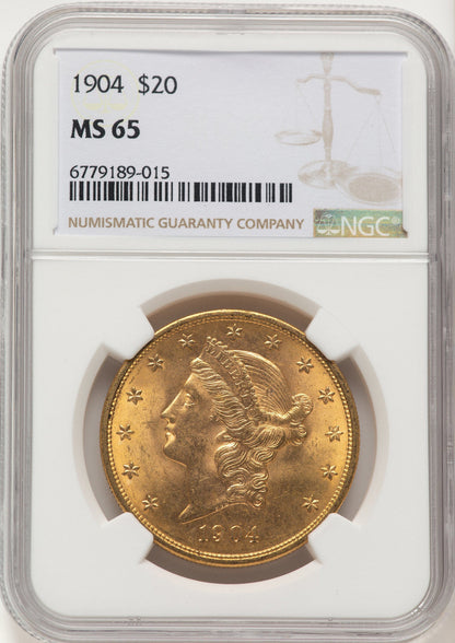 1904 $20 Liberty Liberty Double Eagle NGC MS65
