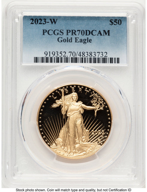 2023-W Proof Gold Eagle 1 oz Blue Gradient PCGS PR70
