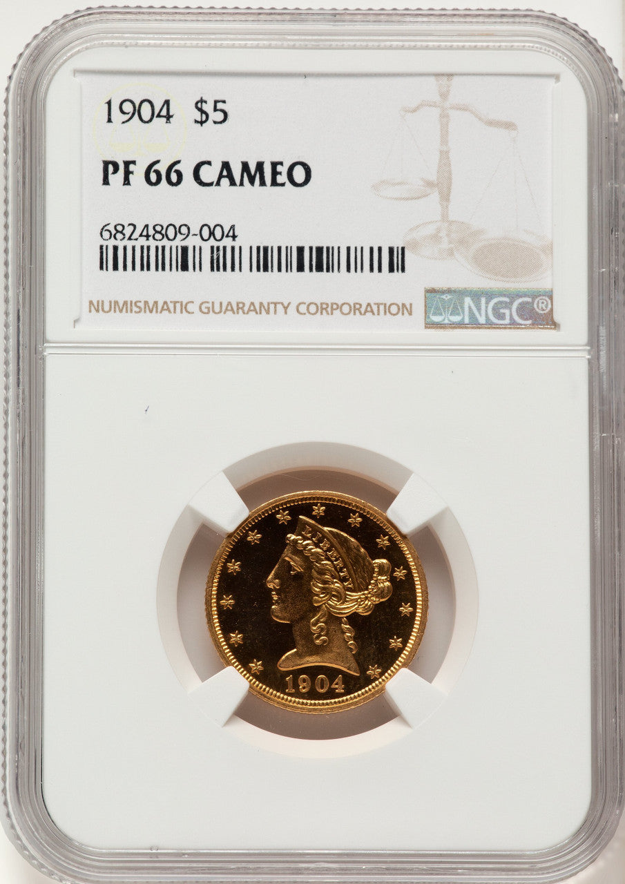 1904 $5 CA Proof Liberty Half Eagle NGC PR66