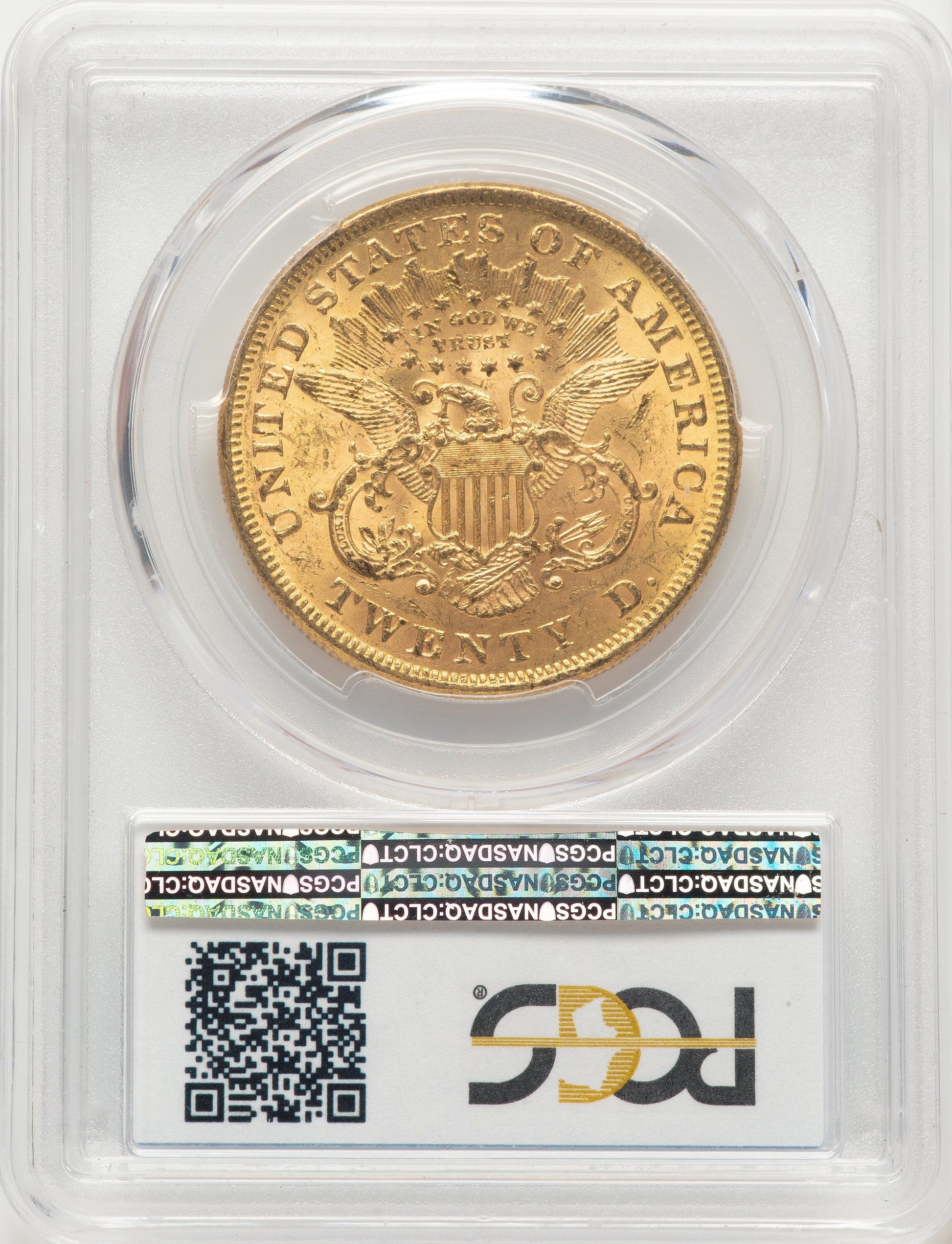 1873 $20 OPEN 3 Liberty Double Eagle PCGS MS61