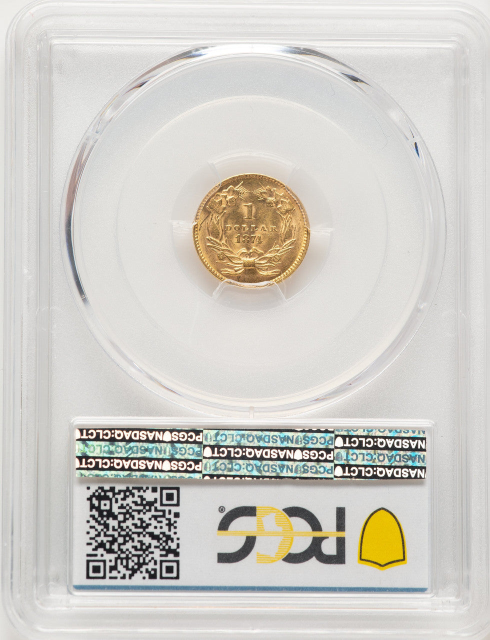 1874 G$1 Gold Dollar PCGS MS62