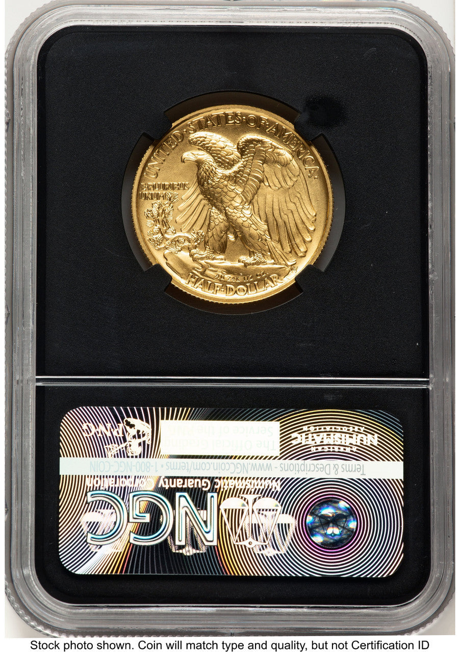 2016-W 50C Walking Liberty 100th Anniversary Gold Centennial ER NGC MS70 Ed Moy