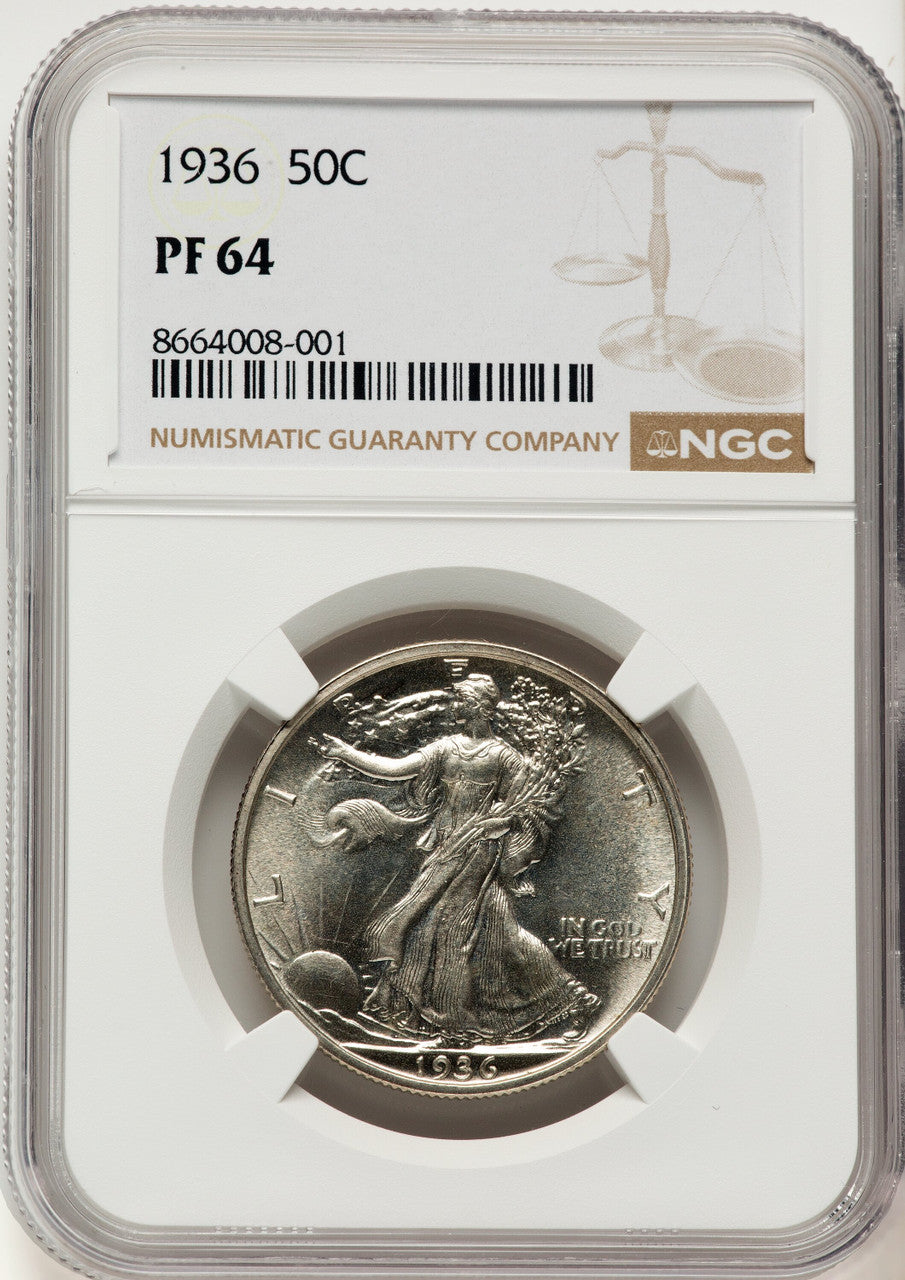 1936 50C Proof Walking Liberty Half Dollar NGC PR64