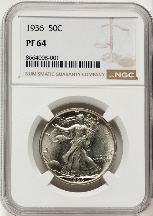 1936 50C Proof Walking Liberty Half Dollar NGC PR64