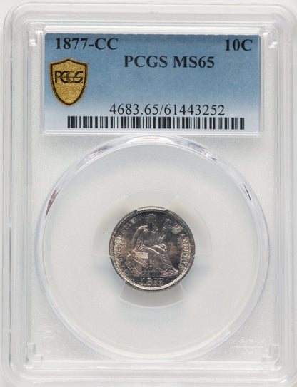 1877-CC 10C Seated Dime PCGS MS65
