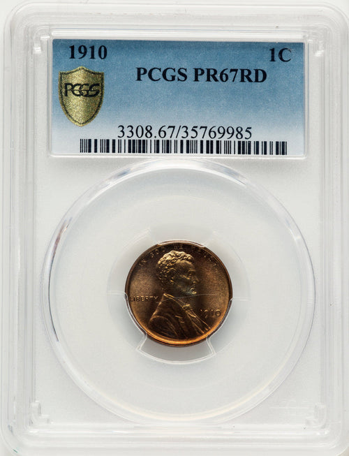 1910 1C RD Proof Lincoln Cent PCGS PR67