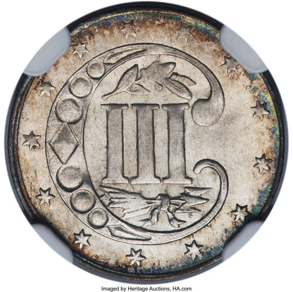 1860 3CS Three Cent Silver NGC MS67
