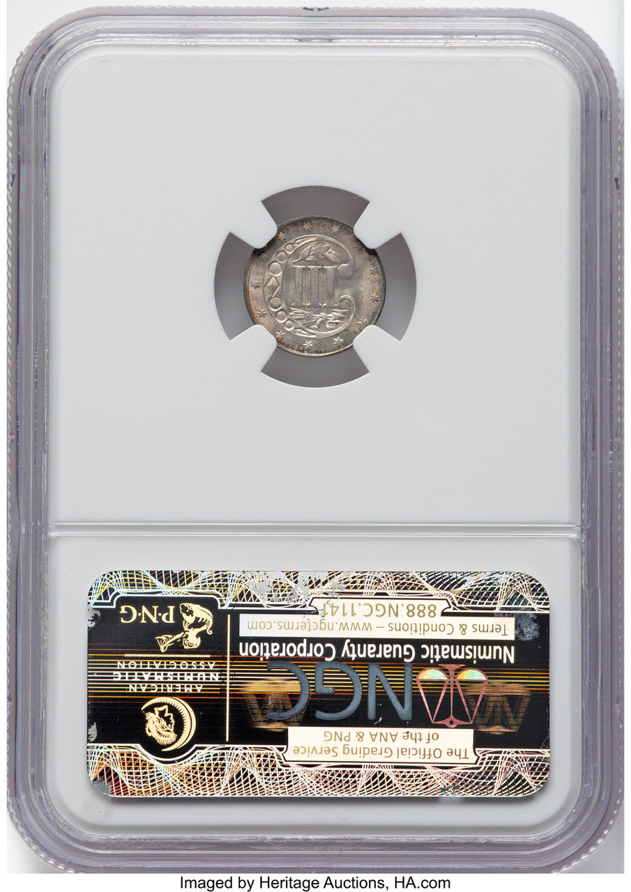 1860 3CS Three Cent Silver NGC MS67