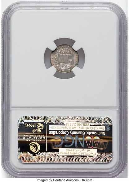 1860 3CS Three Cent Silver NGC MS67