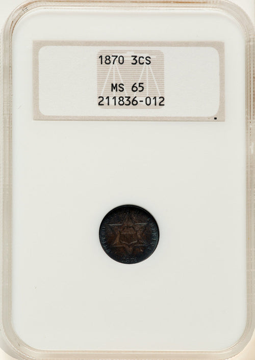1870 3CS Three Cent Silver NGC MS65