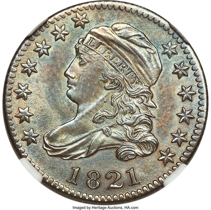 1821 10C Large Date Bust Dime NGC MS65