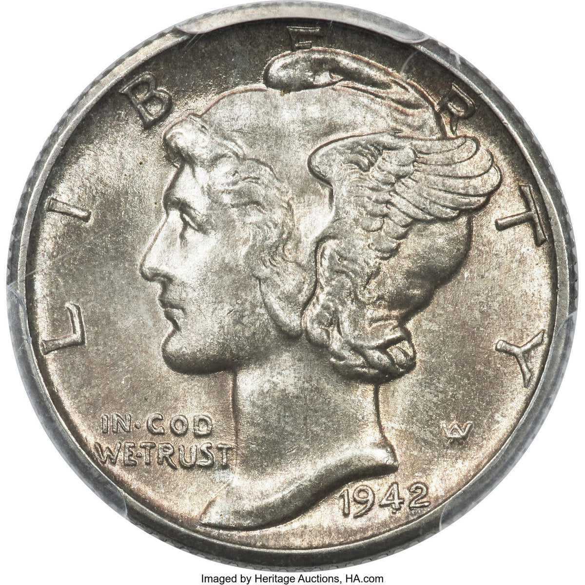1942/1-D 10C FS-101 FB CAC Mercury Dime PCGS MS64+