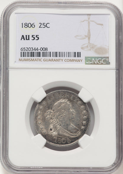 1806 25C B-3 Early Quarter NGC AU55