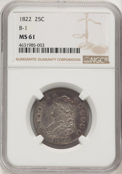 1822 25C B-1 Bust Quarter NGC MS61