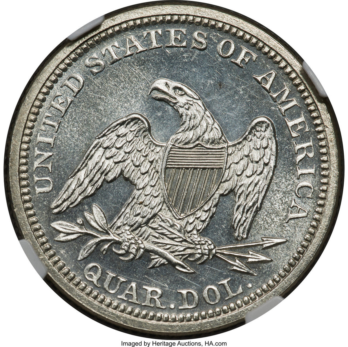 1860 25C CA Proof Seated Quarter NGC PR65