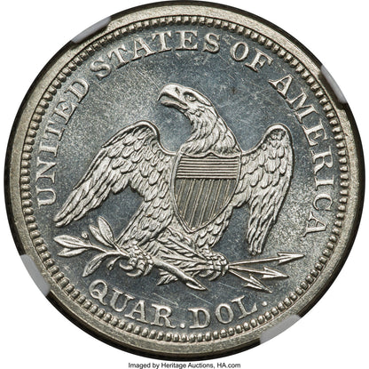 1860 25C CA Proof Seated Quarter NGC PR65
