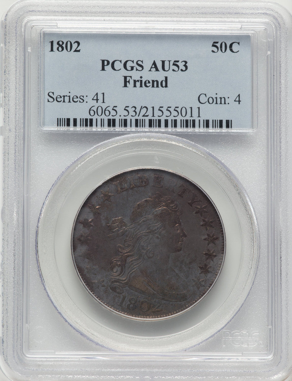 1802 50C O-101 Early Half Dollar PCGS AU53