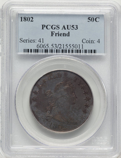 1802 50C O-101 Early Half Dollar PCGS AU53