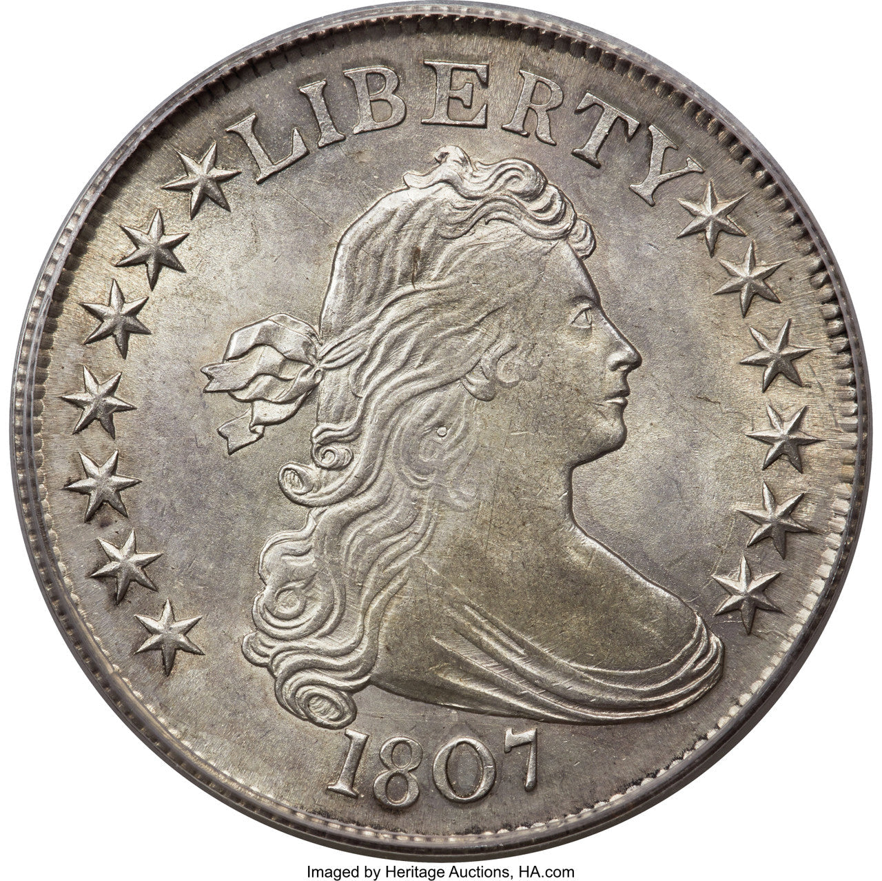 1807 50C Draped Bust Early Half Dollar PCGS MS63