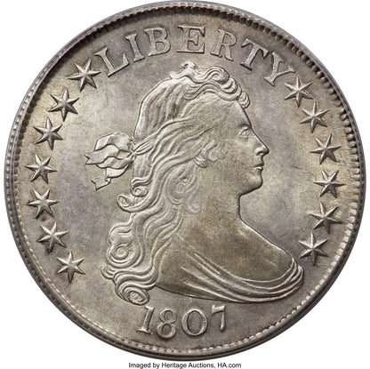 1807 50C Draped Bust Early Half Dollar PCGS MS63