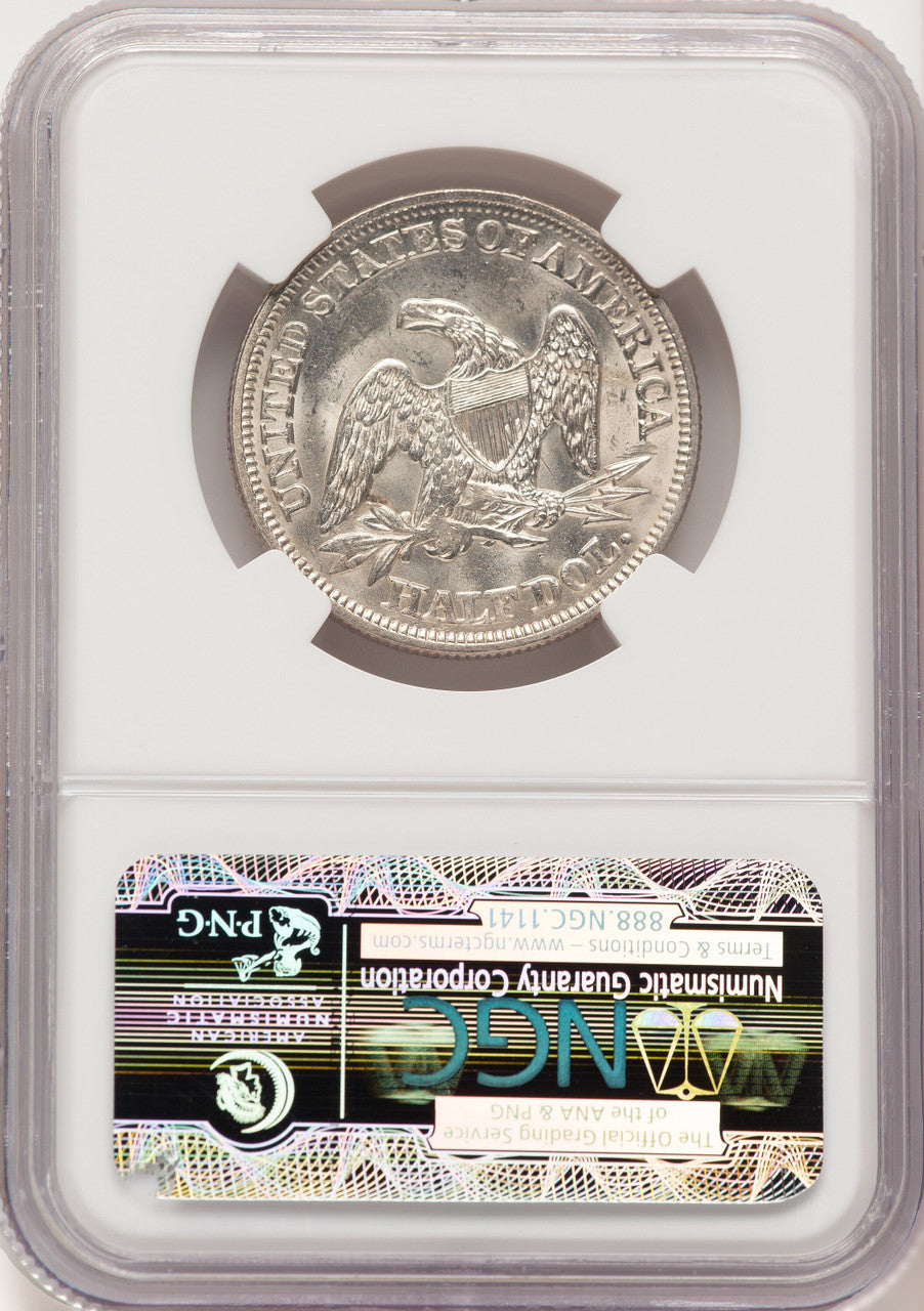 1857 50C WB-11 Seated Half Dollar NGC MS65