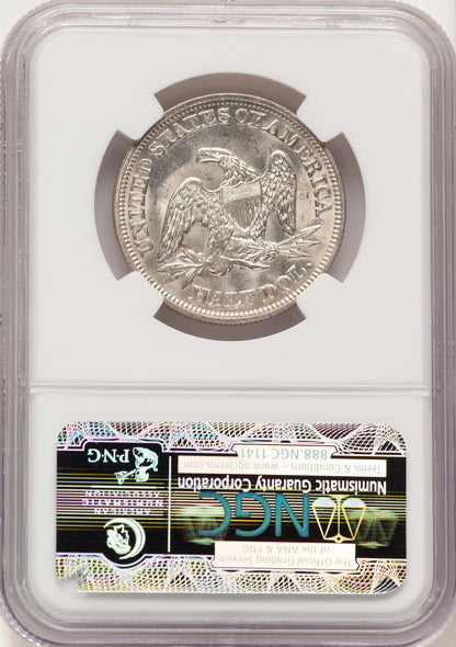 1857 50C WB-11 Seated Half Dollar NGC MS65
