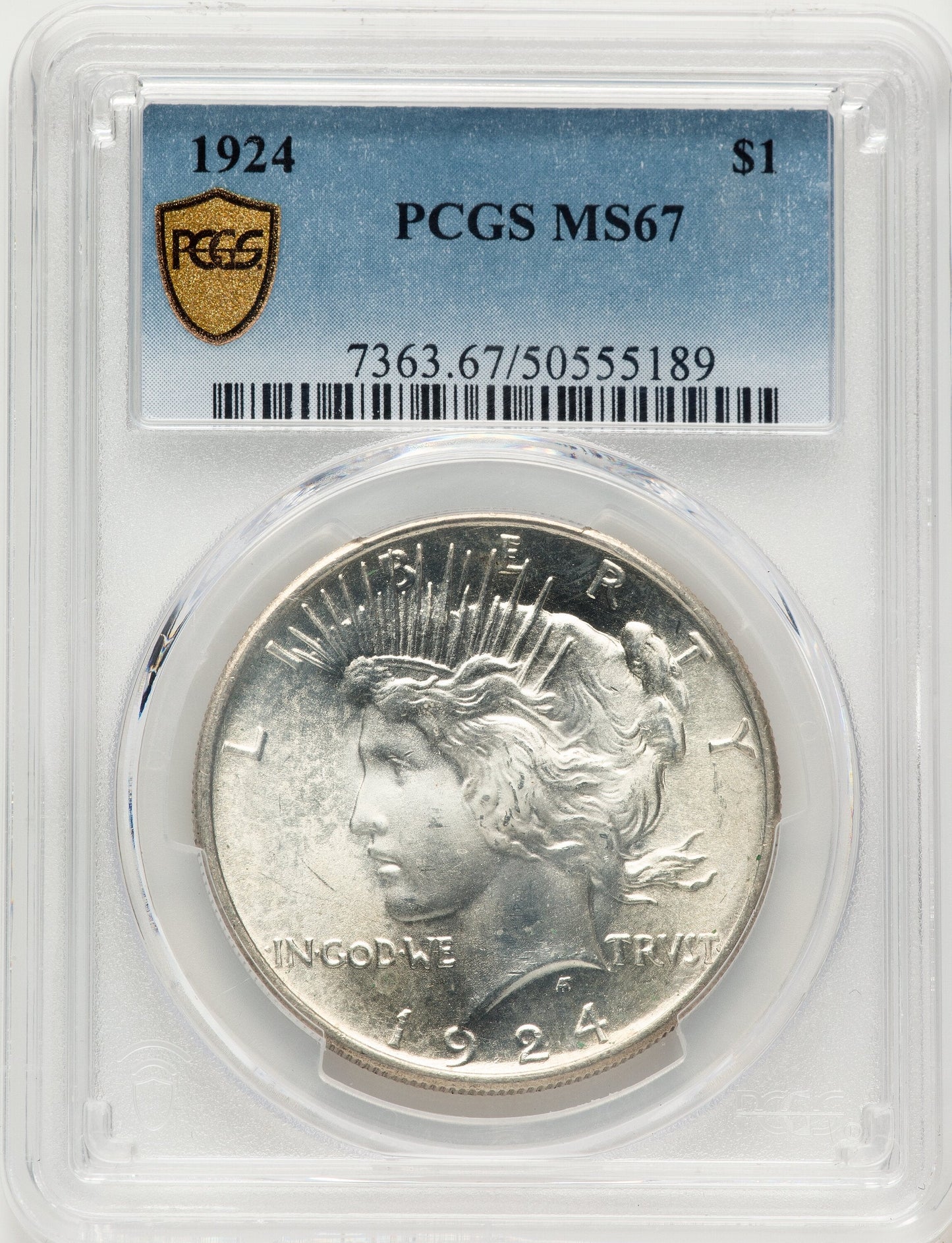 1924 Peace Dollar PCGS MS67