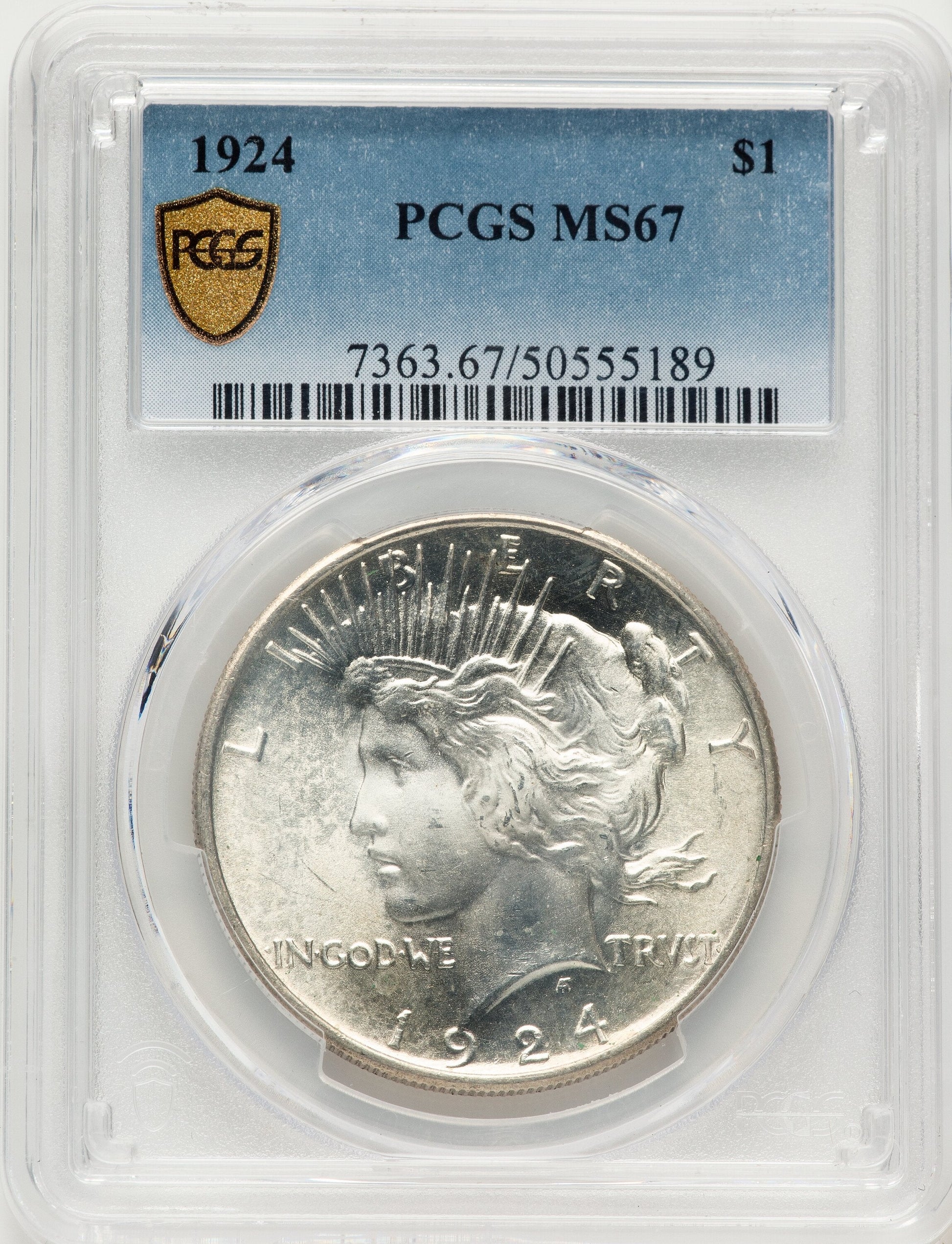 1924 Peace Dollar PCGS MS67