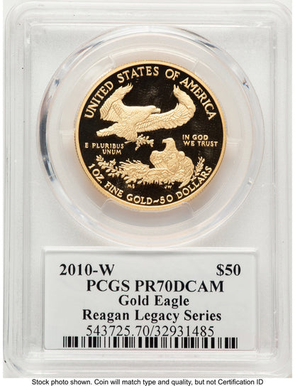2010-W Proof Gold Eagle 1 oz Reagan Legacy Series Michael Reagan PCGS PR70