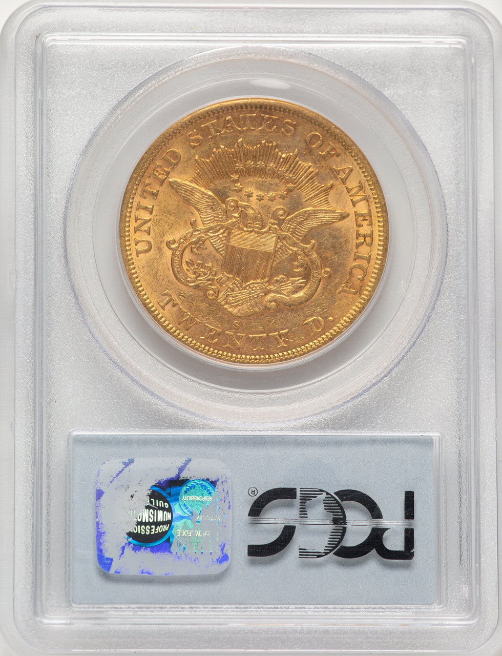 1863-S $20 Liberty Double Eagle PCGS AU50