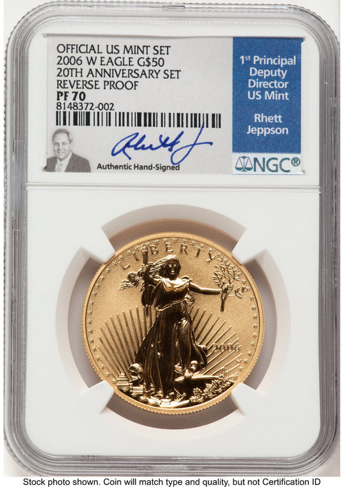 2006-W Reverse Proof Gold Eagle 1 oz Rhett Jeppson NGC PF70