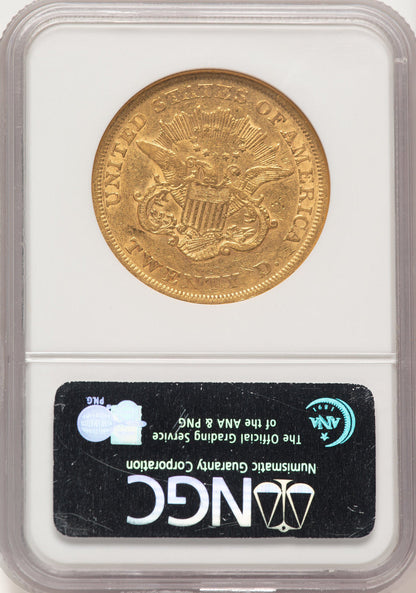 1854 $20 Small Date Liberty Double Eagle NGC AU53