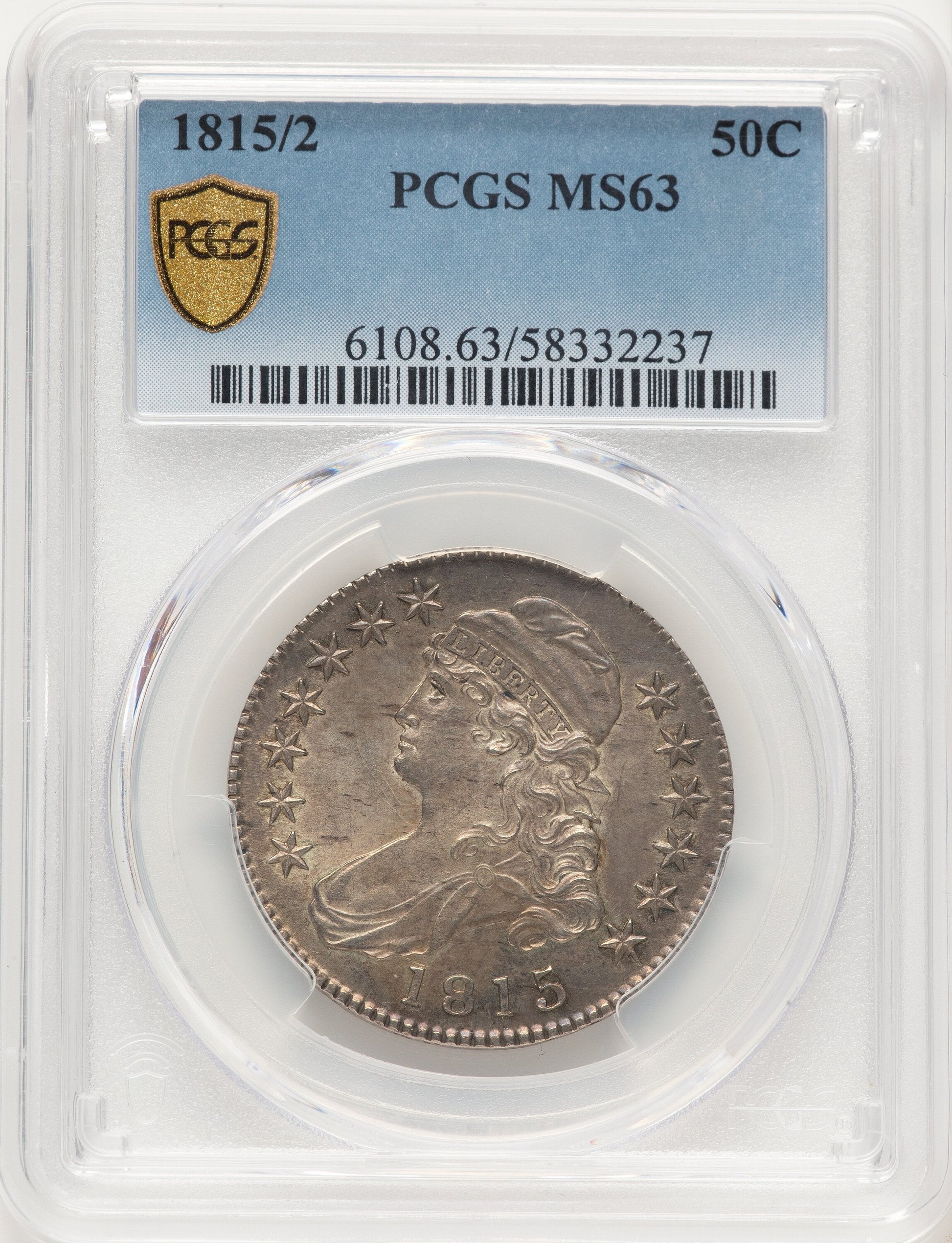 1815/2 50C Bust Half Dollar PCGS MS63