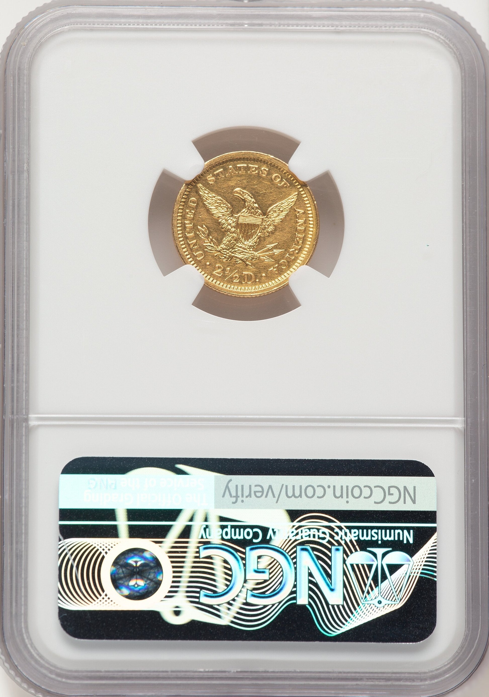 1864 $2.50 Liberty Quarter Eagle NGC MS60