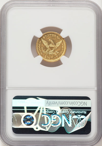 1864 $2.50 Liberty Quarter Eagle NGC MS60