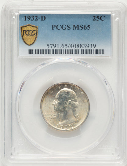 1932-D 25C Washington Quarter PCGS MS65
