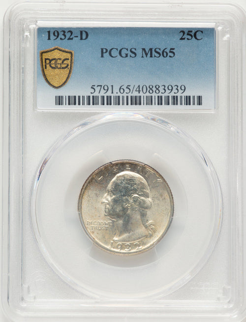 1932-D 25C Washington Quarter PCGS MS65