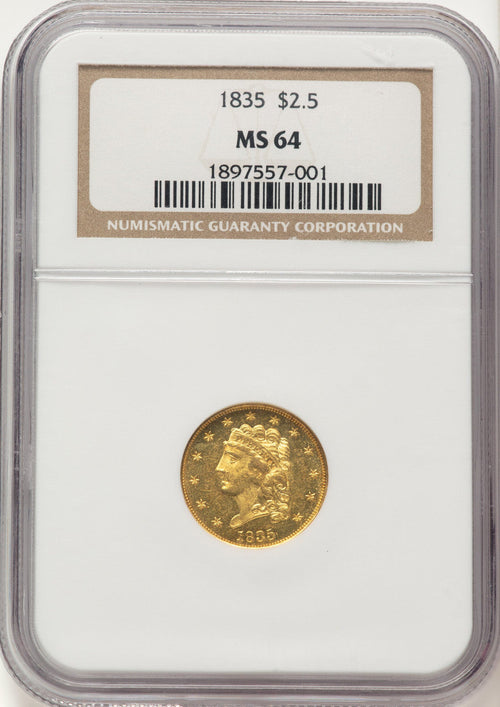 1835 $2.50 Classic Quarter Eagle NGC MS64