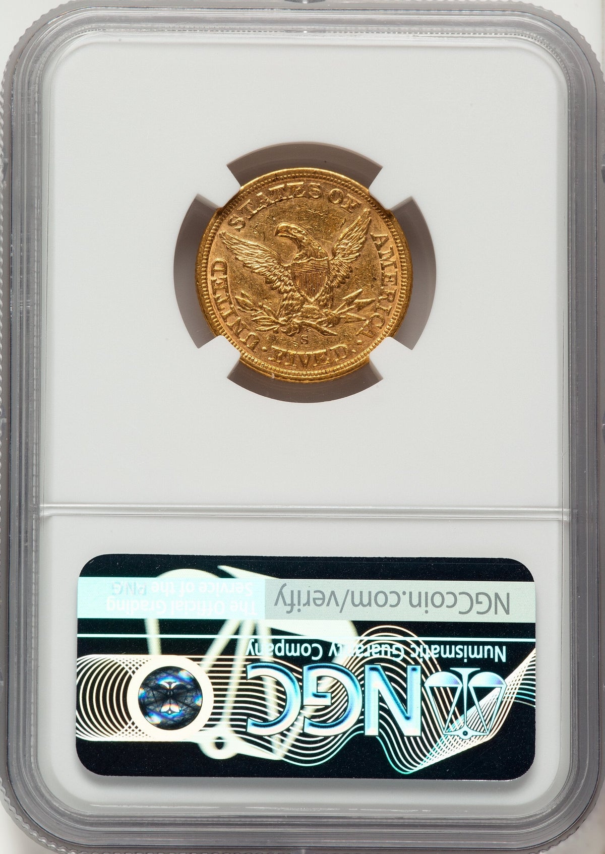 1861-S $5 Liberty Half Eagle NGC AU55
