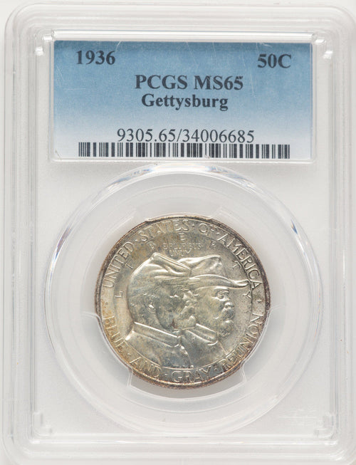 1936 50C Gettysburg Commemorative Silver PCGS MS65