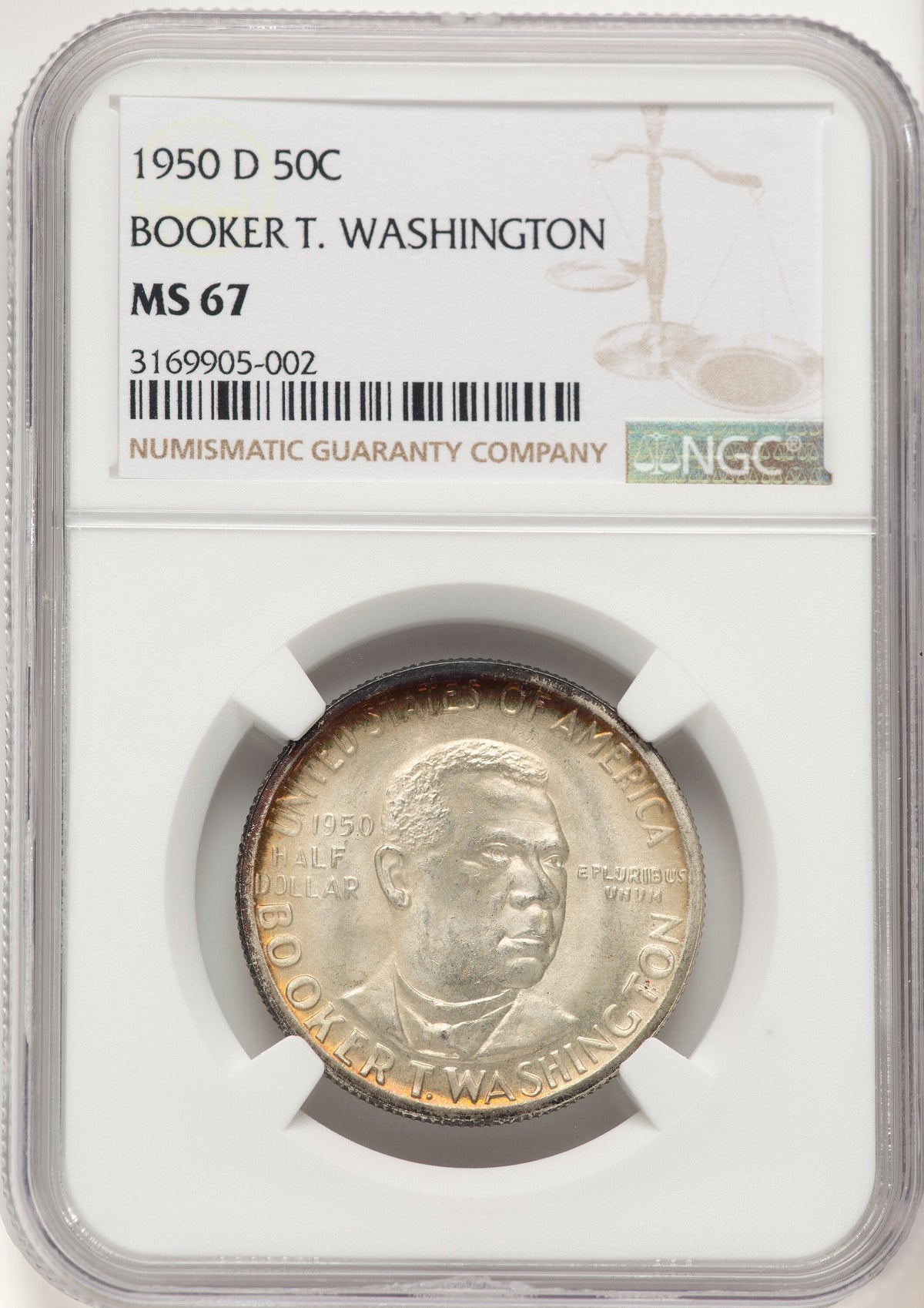 1950-D 50C Booker T. Washington Commemorative Silver NGC MS67