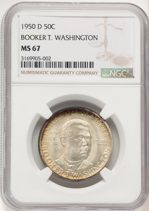 1950-D 50C Booker T. Washington Commemorative Silver NGC MS67