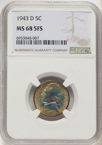 1943-D 5C FS Jefferson Nickel NGC MS68