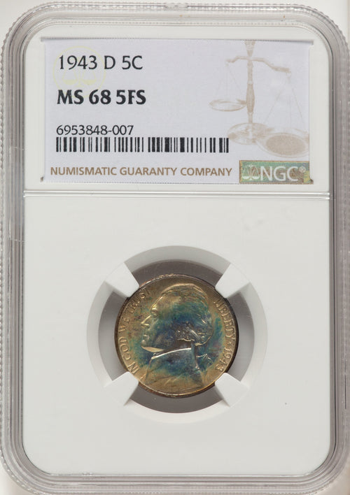 1943-D 5C FS Jefferson Nickel NGC MS68